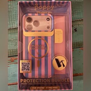 Poppy Protect Me MagSafe Compatible Pink & Purple Stripe Case for iPhone
